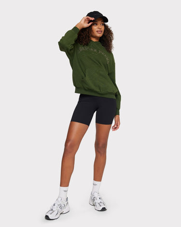 Organic Cotton Logo Embroidered Hoodie - Green
